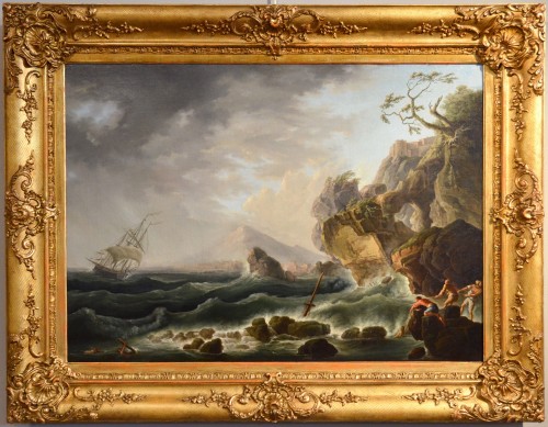 Coast In The Storm And Shipwreck - Claude Joseph Vernet's Workshop